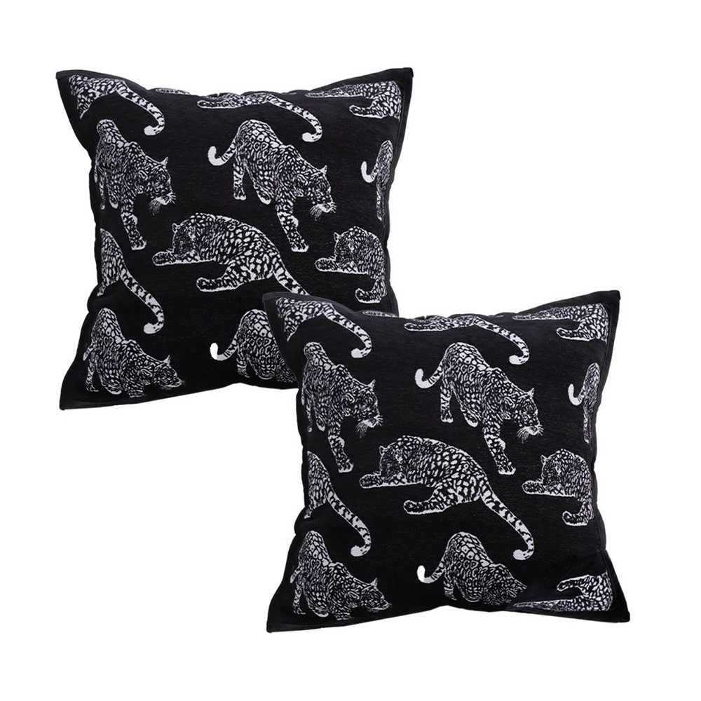 SOGA 2X 45cm Bold Panther Black Pillowcases 1