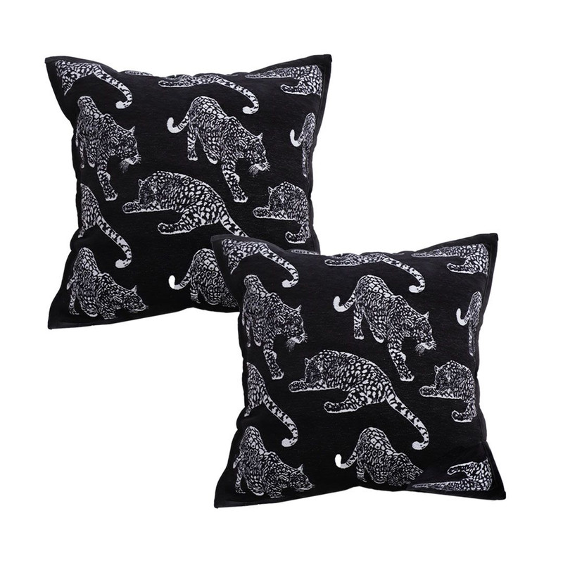SOGA 2X 45cm Bold Panther Black Pillowcases 1
