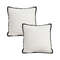 SOGA 2X 45cm Minimalist Cream Pillowcase With Black Piping 1