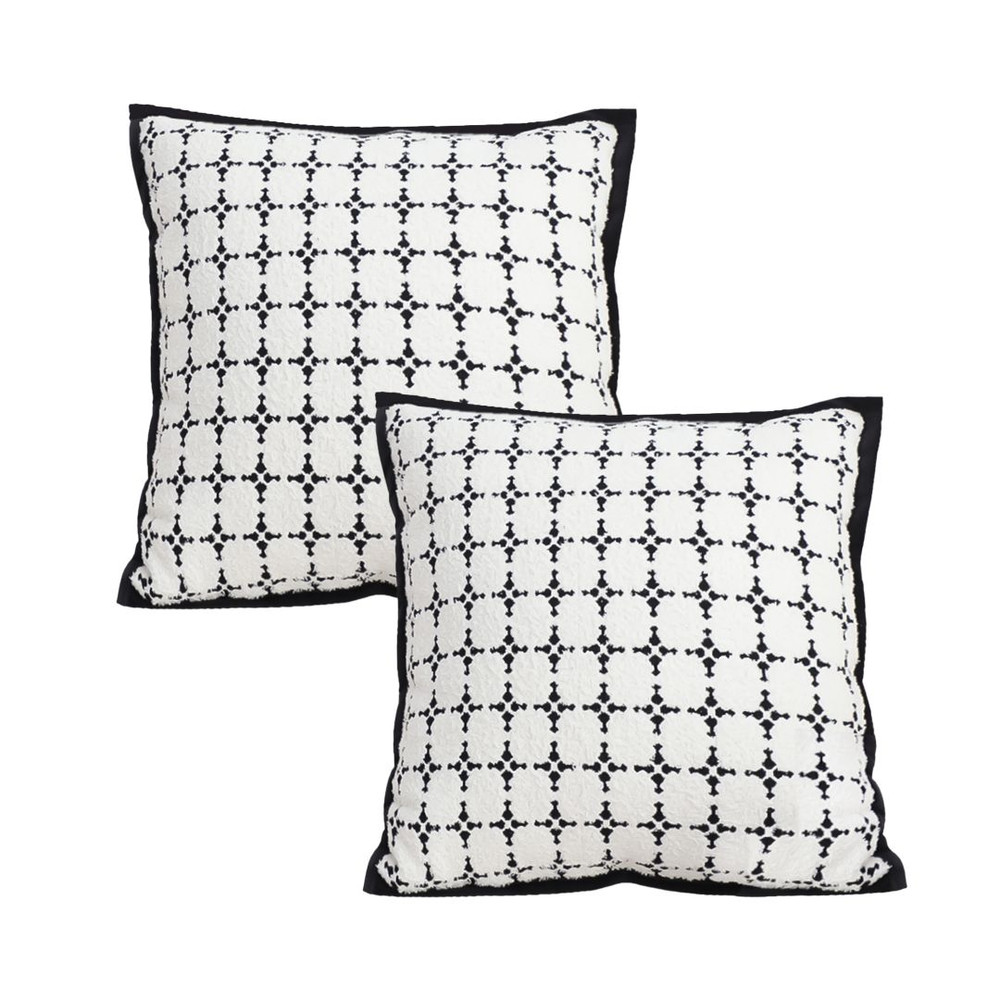 SOGA 2X 45cm Nordic Square Shape Monochrome Pattern Pillowcase 1