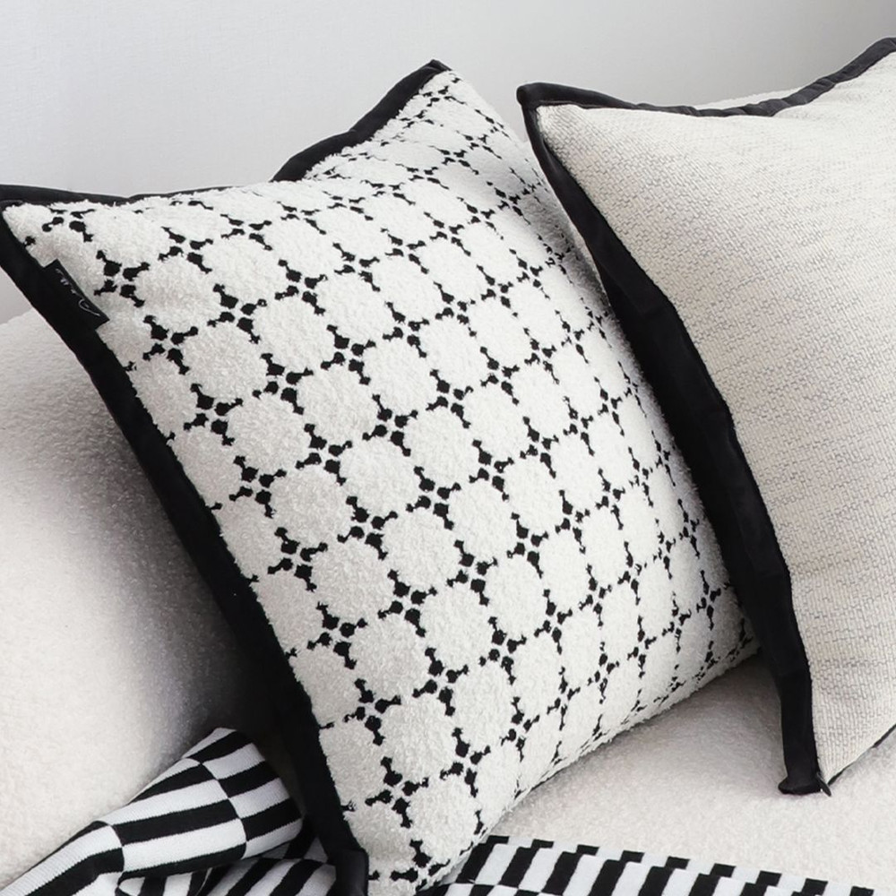 SOGA 2X 45cm Nordic Square Shape Monochrome Pattern Pillowcase 4