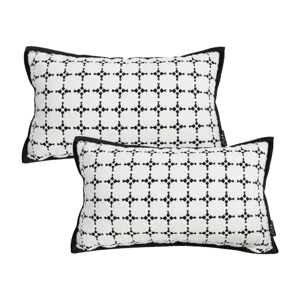 SOGA 2X 30x50cm Rectanngular Nordic Monochrome Pattern Pillowcase 1