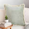 SOGA 2X 45cm Sage Green Velvet Pillowcase With Faux Fur Trim 3