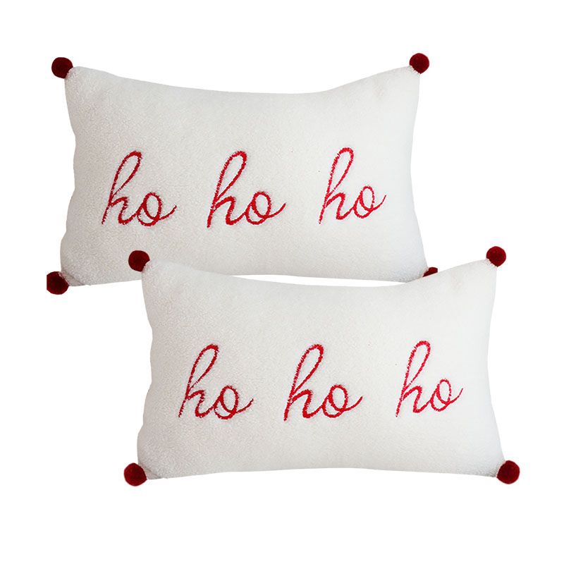 SOGA 2X 45cm Ho Ho Ho Sherpa Christmas Pillowcase 1