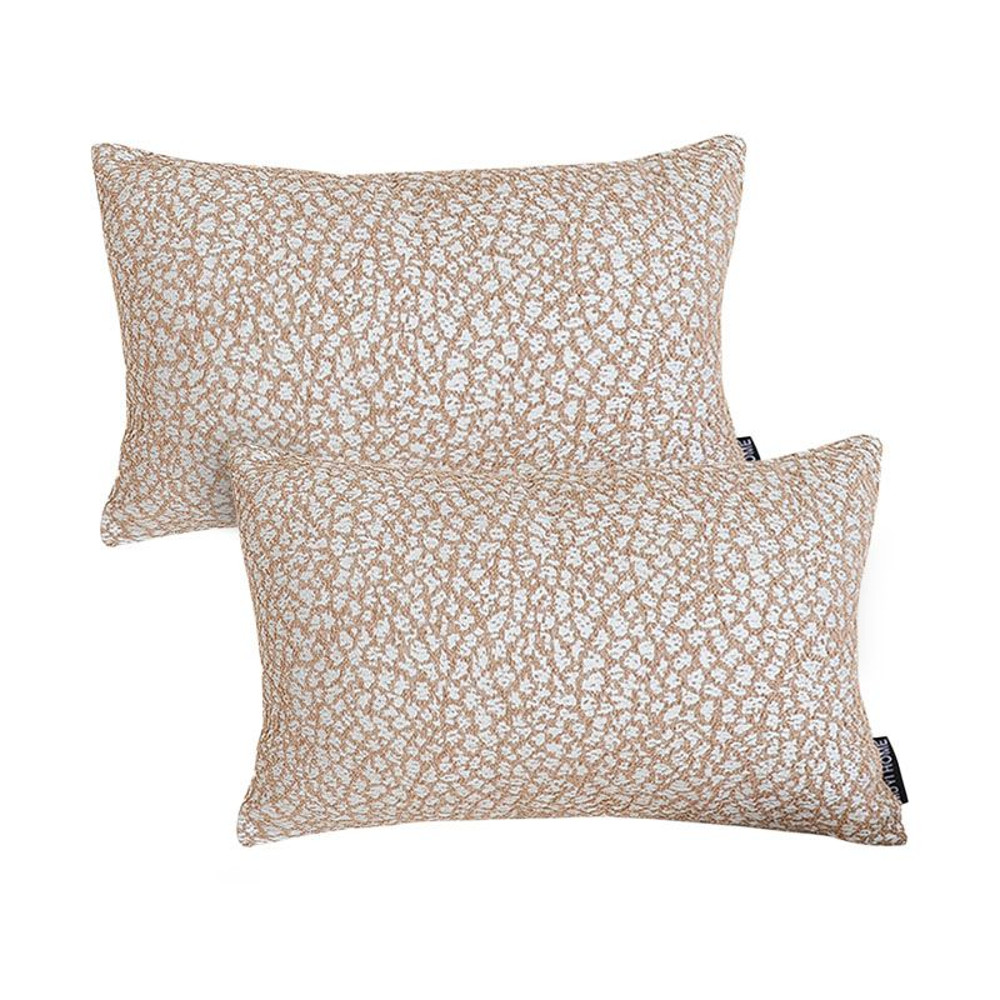 SOGA 2X 30x50cm Accessorize Dezi Cream Geometric Lumbar Pillowcase 1