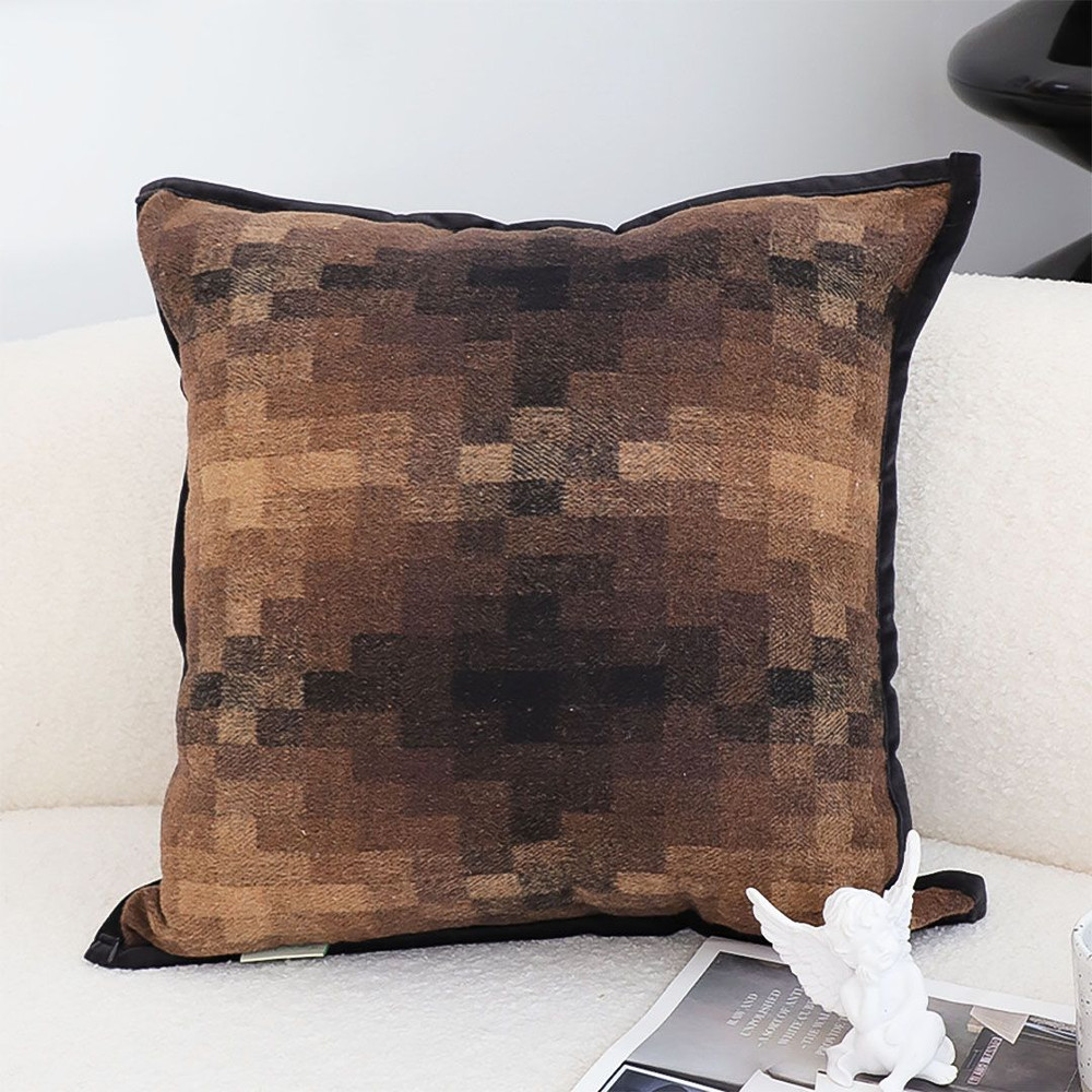 SOGA 2X 45cm Pixelated Comfort Caramel Square Pillowcase 2