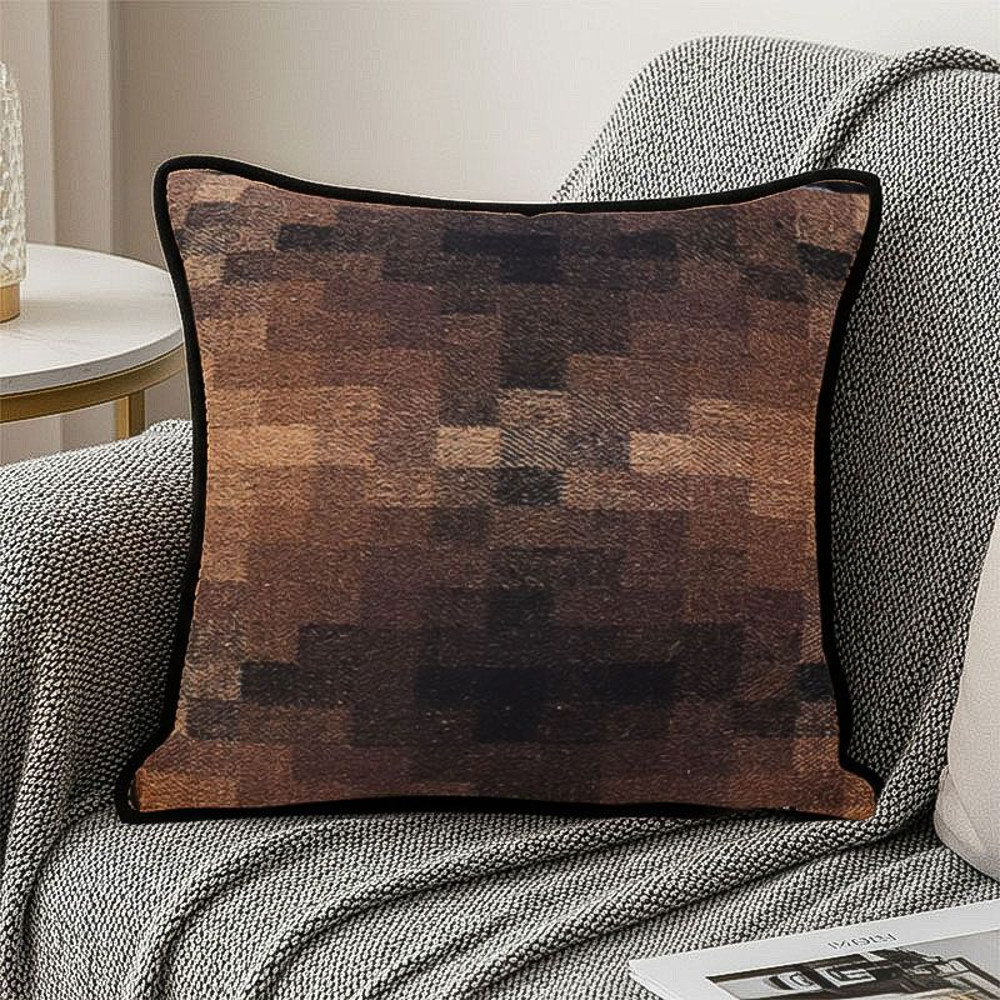 SOGA 2X 45cm Pixelated Comfort Caramel Square Pillowcase 0