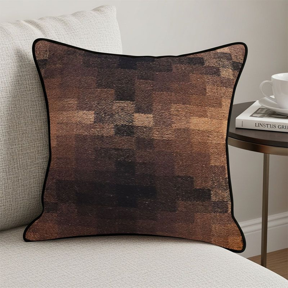 SOGA 2X 45cm Pixelated Comfort Caramel Square Pillowcase 3