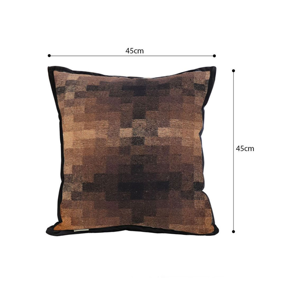 SOGA 2X 45cm Pixelated Comfort Caramel Square Pillowcase 4