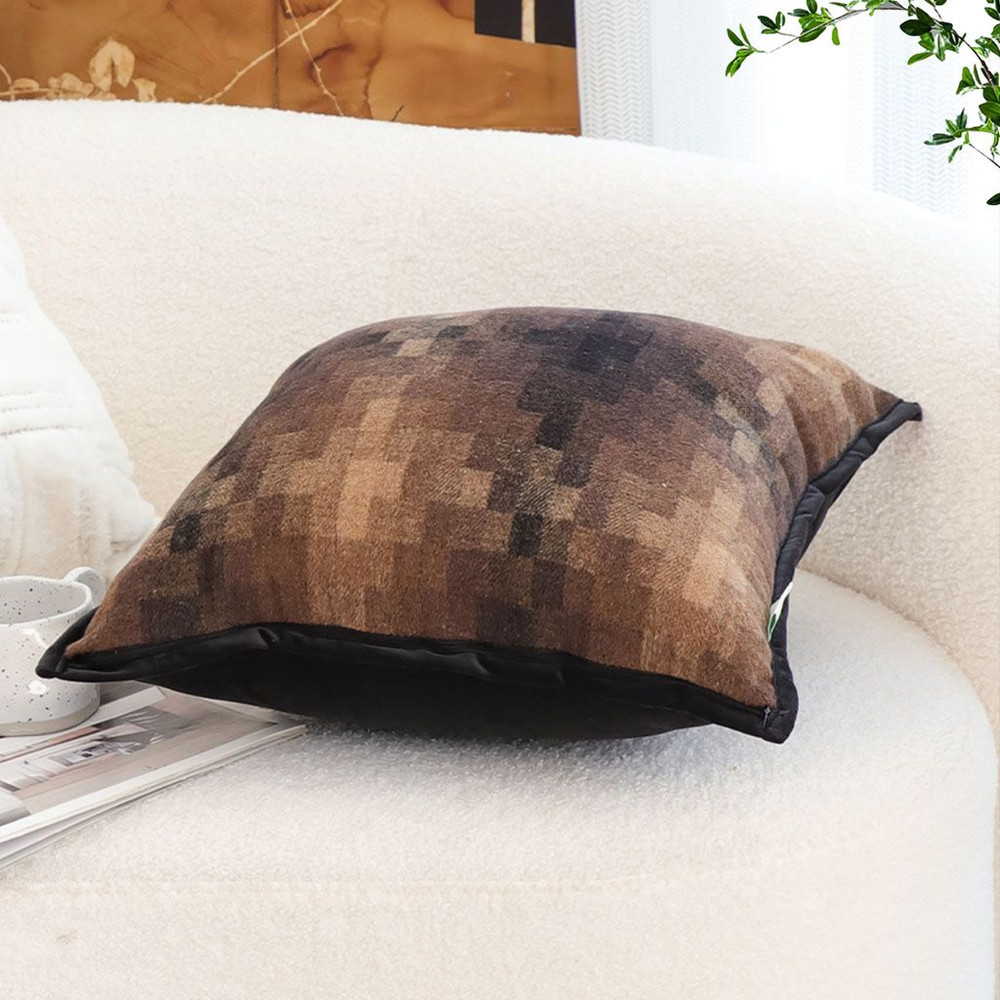 SOGA 2X 45cm Pixelated Comfort Caramel Square Pillowcase 5