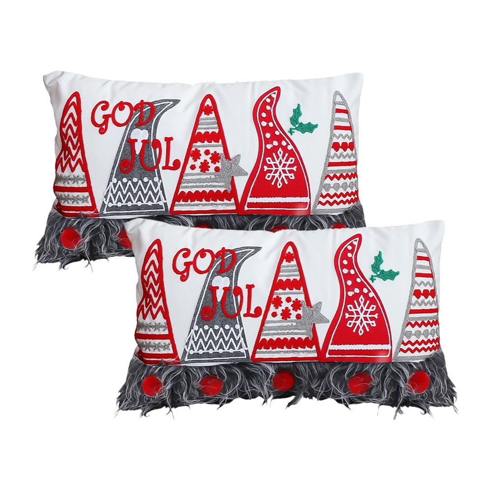 SOGA 2X 30x50cm White Christmas Rectangular Pillowcase With Design 1