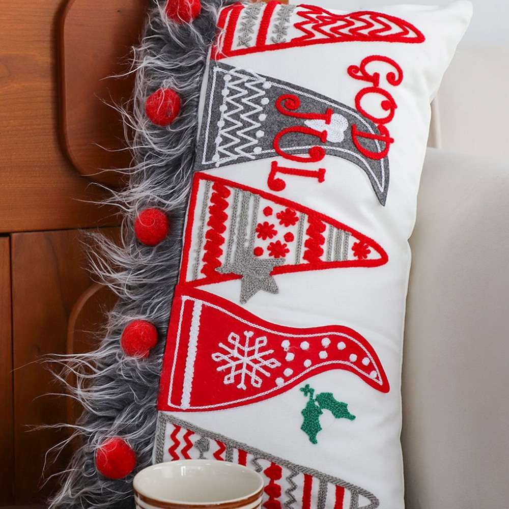 SOGA 2X 30x50cm White Christmas Rectangular Pillowcase With Design 4