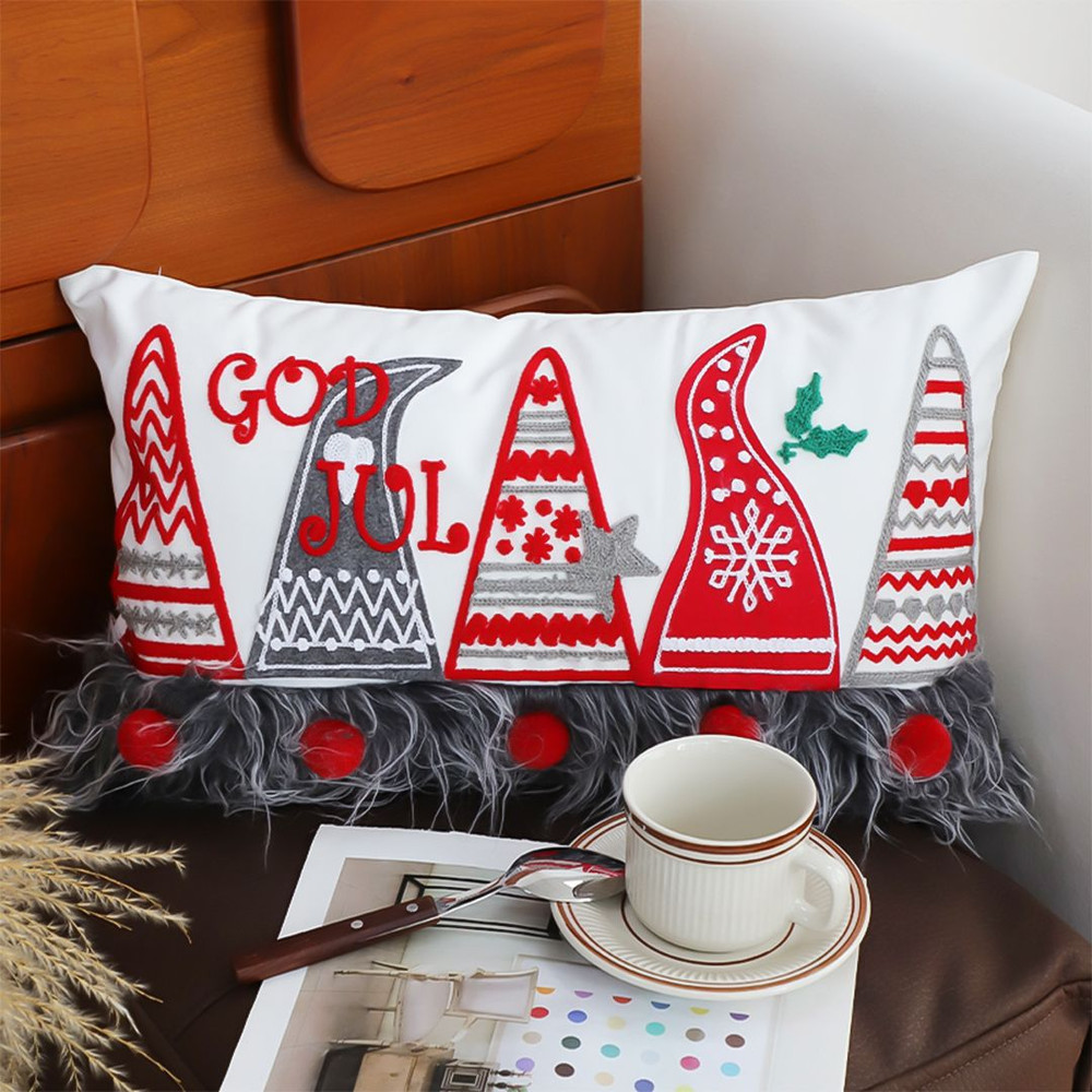 SOGA 2X 30x50cm White Christmas Rectangular Pillowcase With Design 0