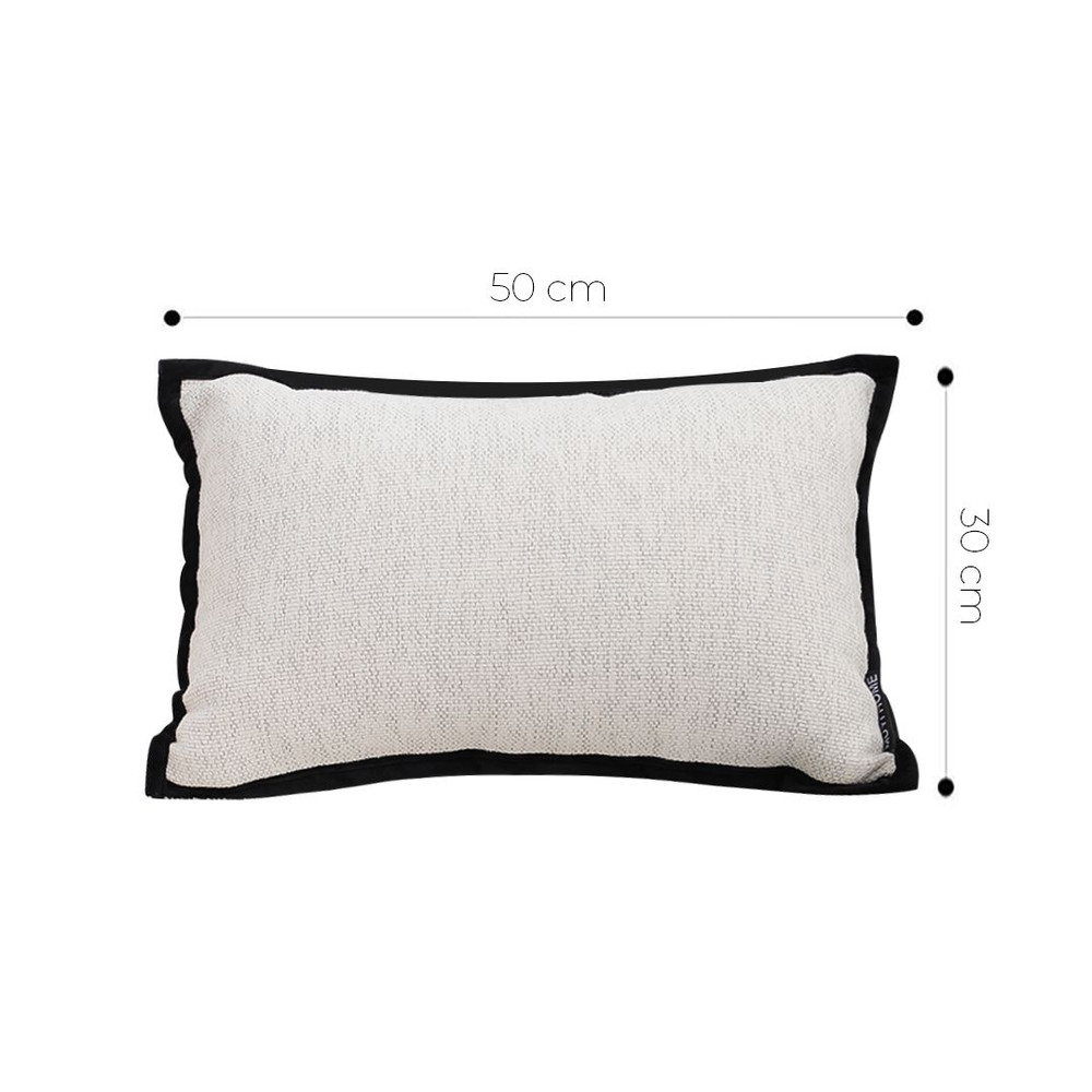 SOGA 2X 30x50cm Olive Green Minimalist Lumbar Pillowcase With Black Trim 5