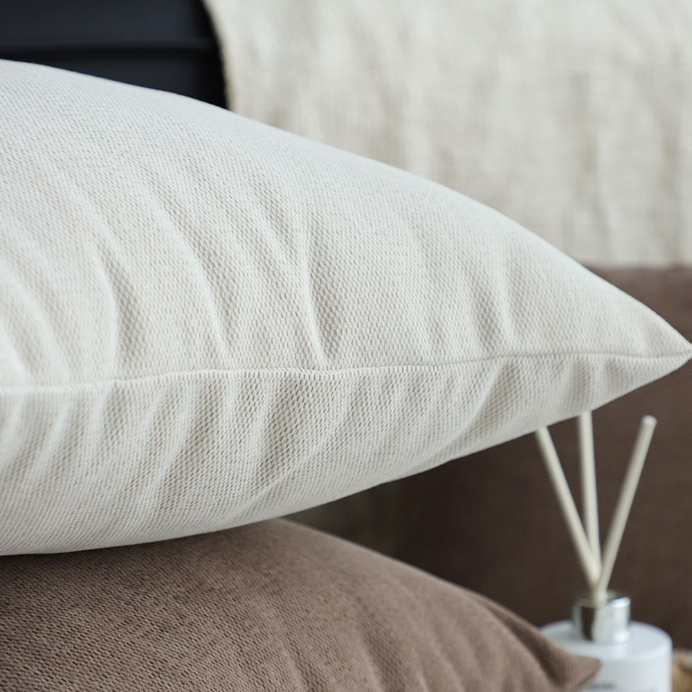 SOGA 2X 45cm Luxe White Rectangular Lumbar Pillowcase 2