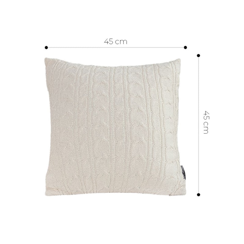 SOGA 2X 45cm Classic Cream Cable Knit Decorative Pillowcase 5