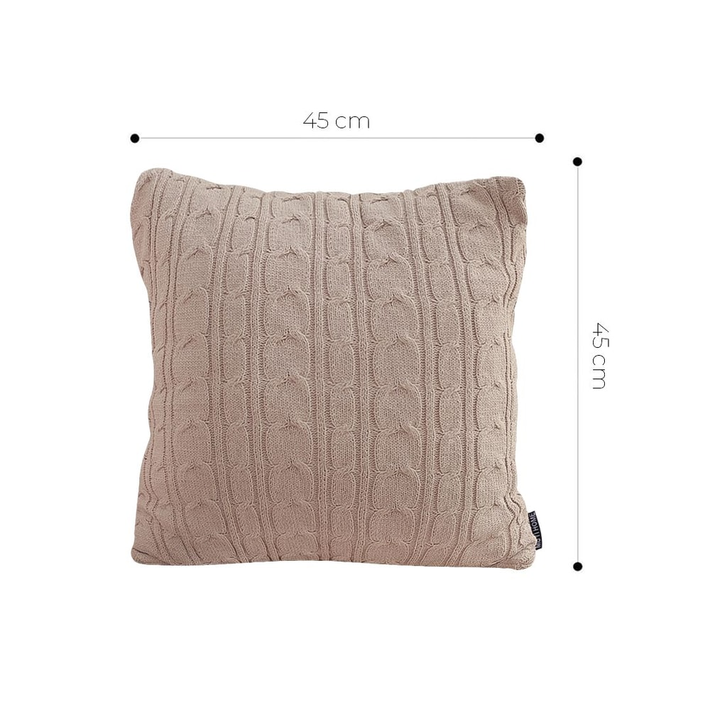 SOGA 2X 45cm Dusty Rose Cable Knit Decorative Pillowcase 5