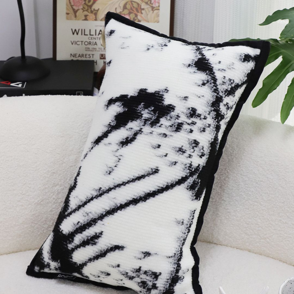SOGA 2X 30x50cm Black White Leopard Throw Pillowcase 3