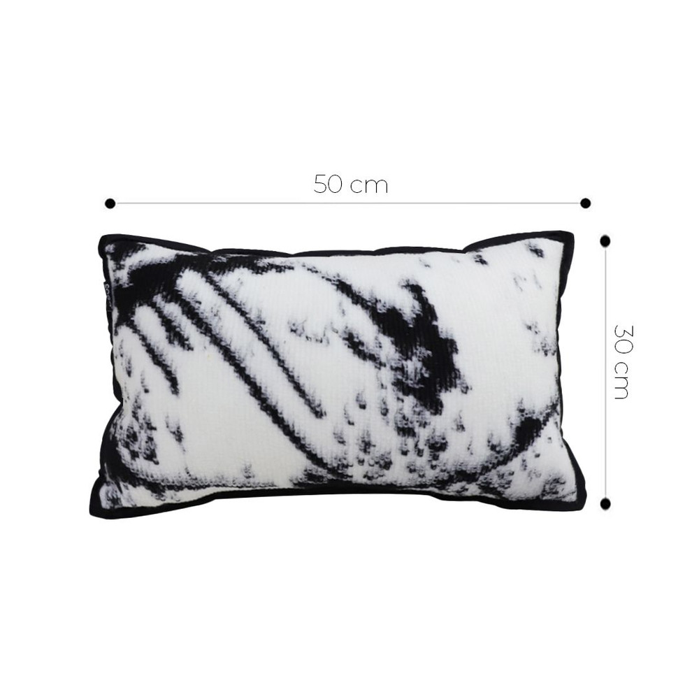 SOGA 2X 30x50cm Black White Leopard Throw Pillowcase 4