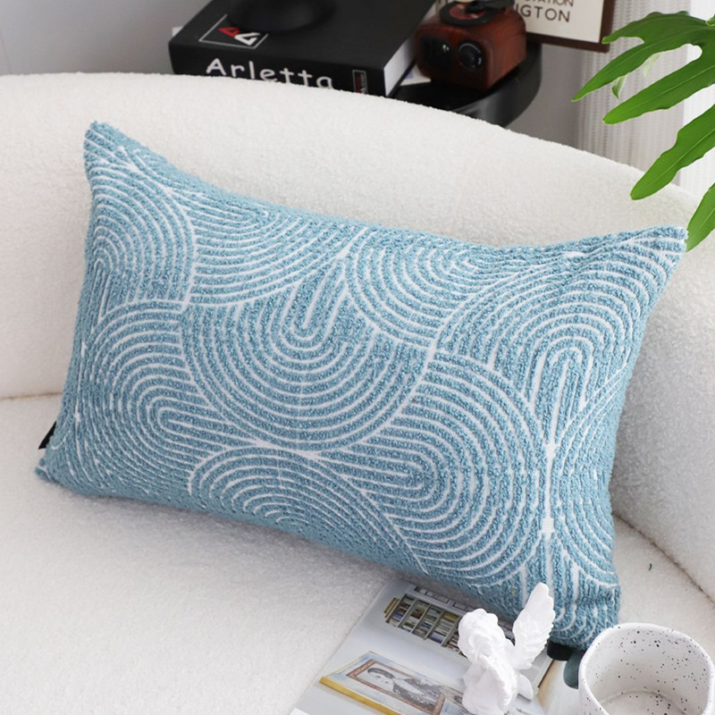 SOGA 2X 30x50cm Blue Geometric Lumbar Pillowcase For Indoor Outdoor Home Decor 0