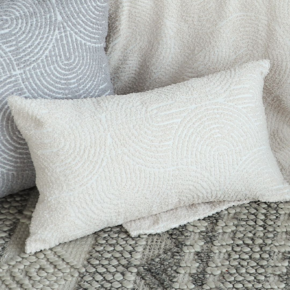 SOGA 2X 30x50cm Embroidered OffWhite Lumbar Pillowcase For Modern Home 0