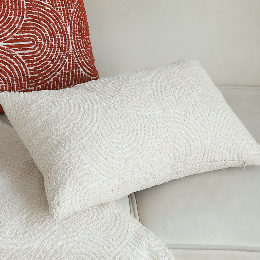 SOGA 2X 30x50cm Embroidered OffWhite Lumbar Pillowcase For Modern Home 2