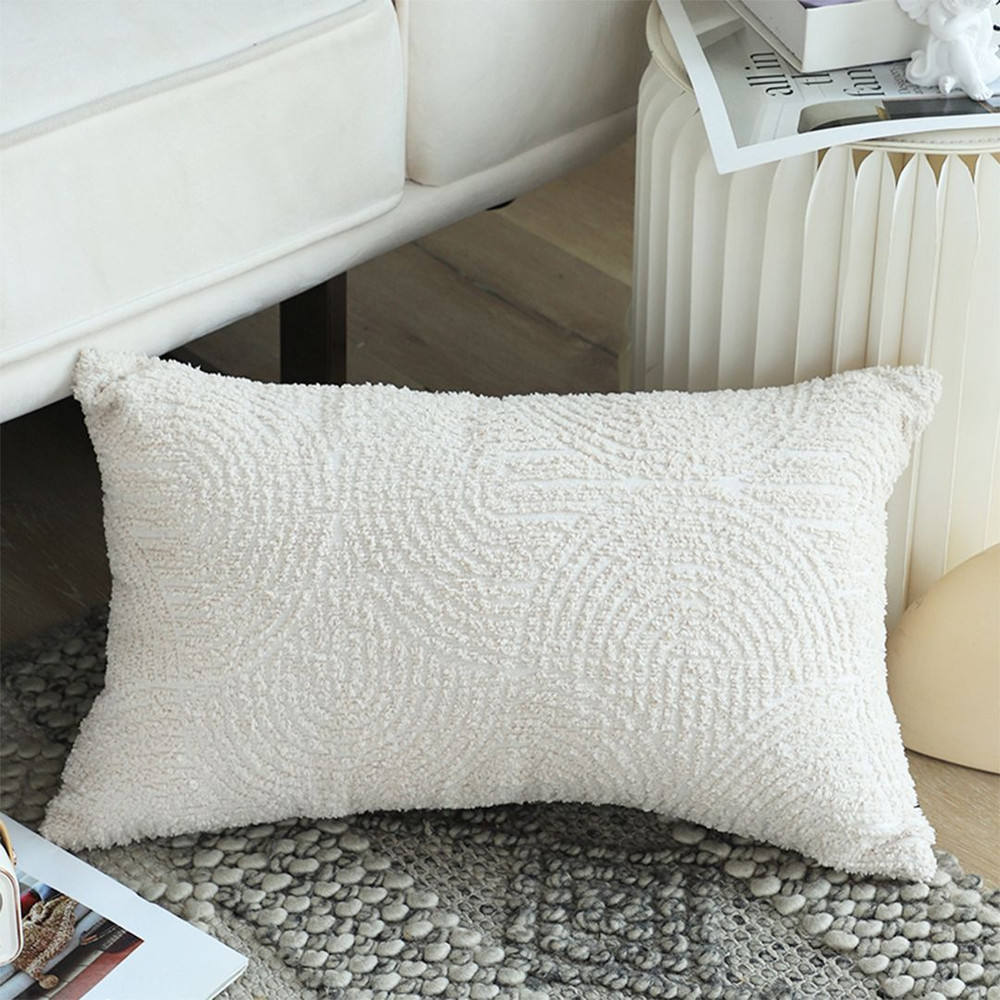 SOGA 2X 30x50cm Embroidered OffWhite Lumbar Pillowcase For Modern Home 6