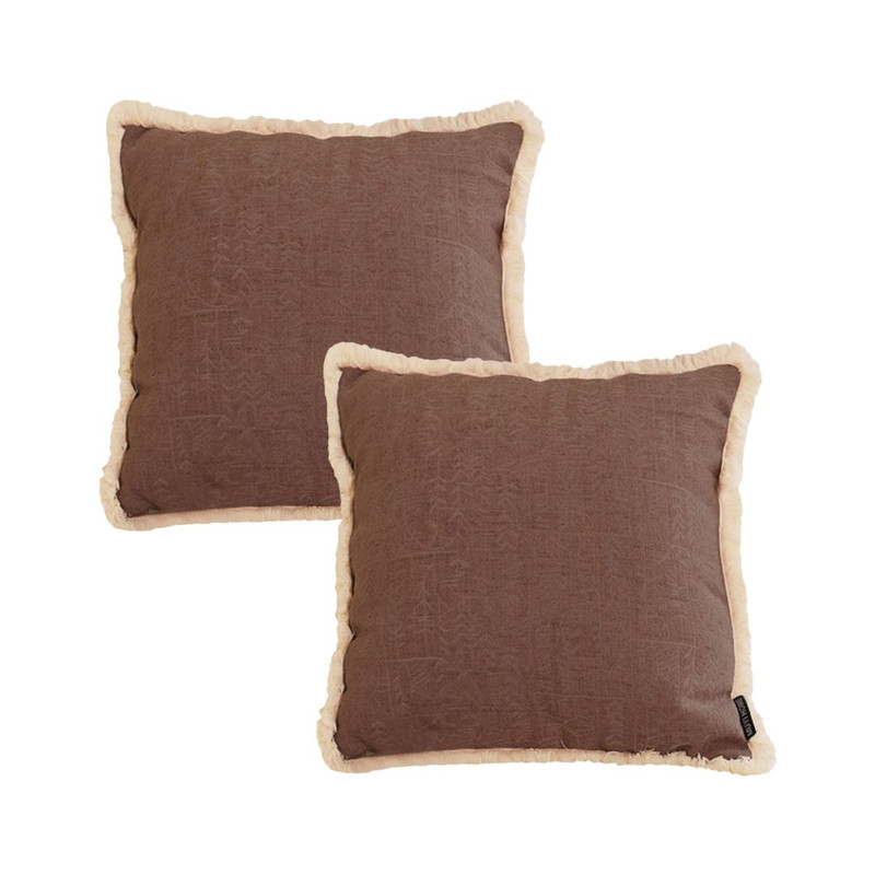 SOGA 2X 45cm Victorian Rose Embroidered Chocolate Pillowcase 1