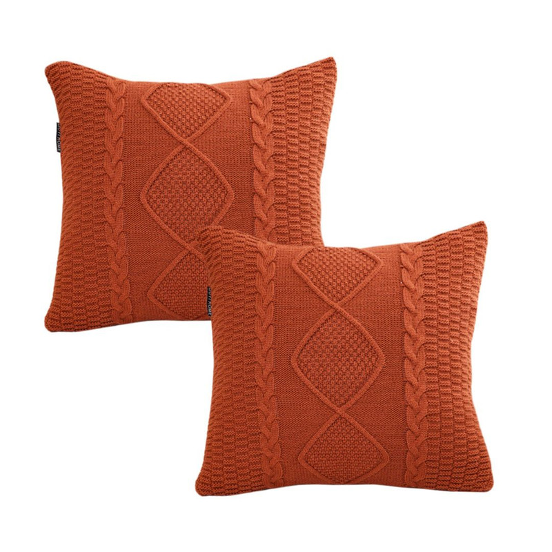 SOGA 2X 45cm Cable Knit Diamond Pillowcase 1