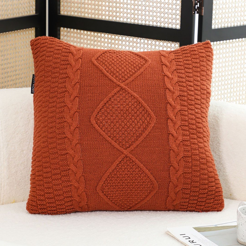 SOGA 2X 45cm Cable Knit Diamond Pillowcase 2