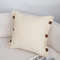 SOGA 2X 45cm Modern Cream Leather Tab Detail Textured Pillowcase 2