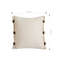 SOGA 2X 45cm Modern Cream Leather Tab Detail Textured Pillowcase 5