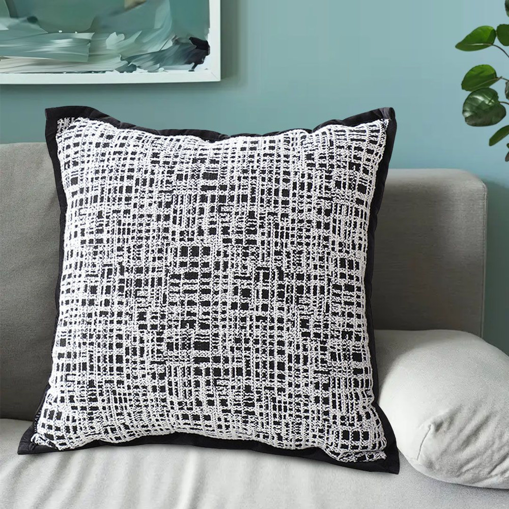SOGA 2X 45cm Abstract Grid Monochrome Pillowcase 5