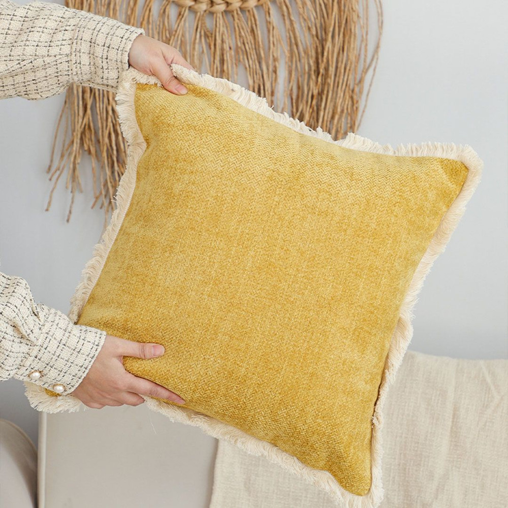 SOGA 2X 45cm Mustard Yellow Pillowcase 5