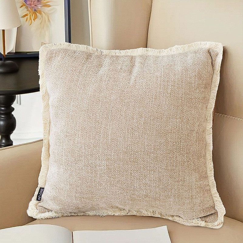 SOGA 2X 45cm Milk Coffee Square Pillowcase Cozy Neutral Accent 1