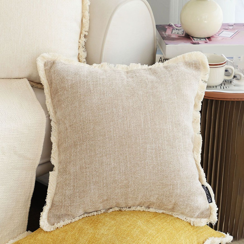 SOGA 2X 45cm Milk Coffee Square Pillowcase Cozy Neutral Accent 5