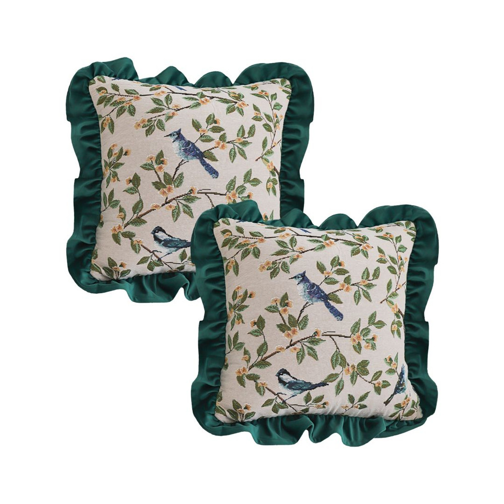 SOGA 2X 45cm Enchanting Emerald Avian Oasis Pillowcase 1