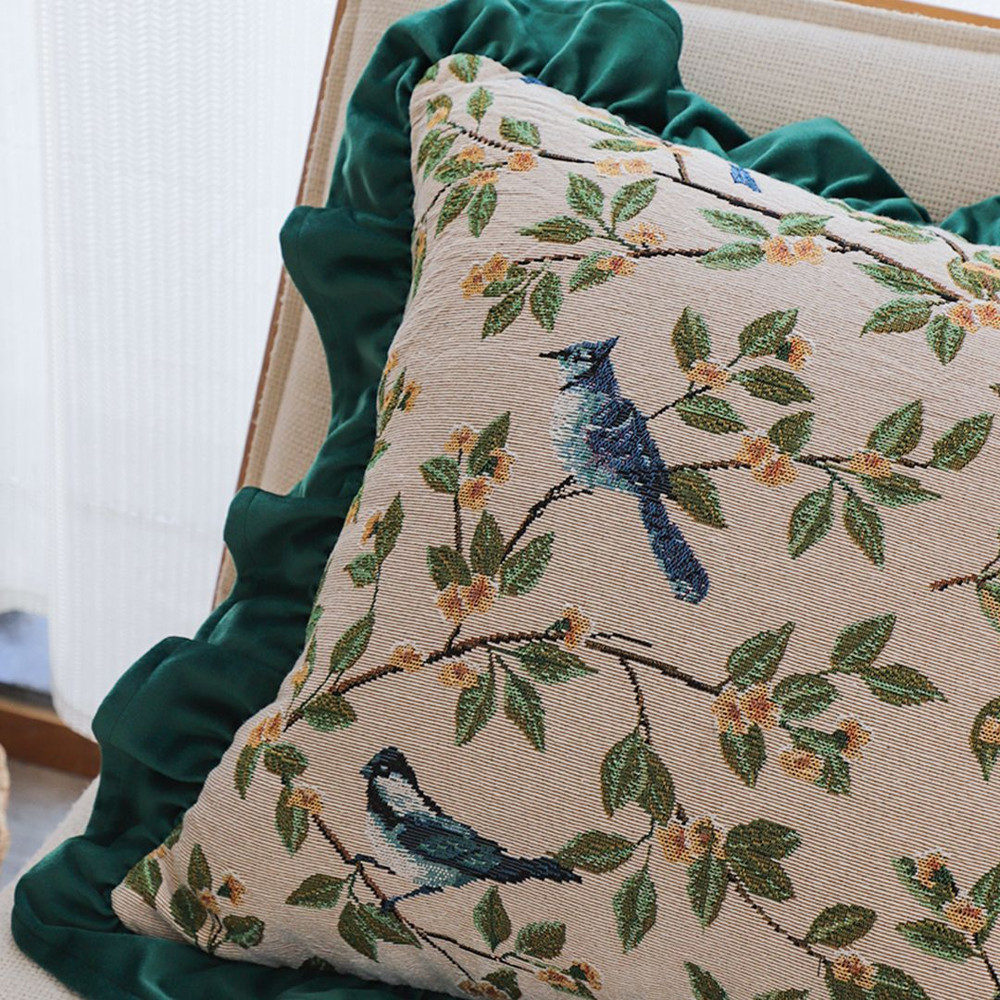 SOGA 2X 45cm Enchanting Emerald Avian Oasis Pillowcase 5
