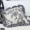 SOGA 2X 45cm Gray Floral With Ruffle Trim 4