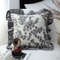SOGA 2X 45cm Gray Floral With Ruffle Trim 0