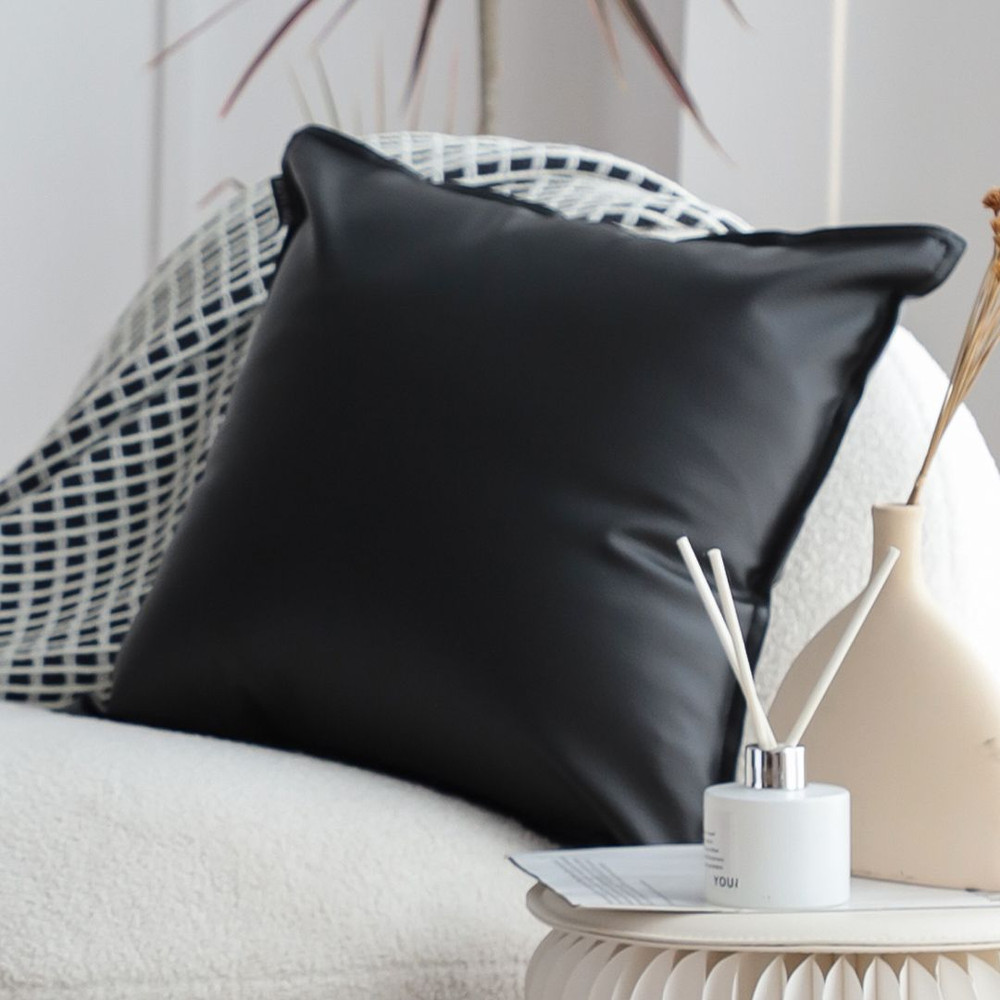 SOGA 2X 45cm Modern Minimalist Black Throw Pillow Cover 3