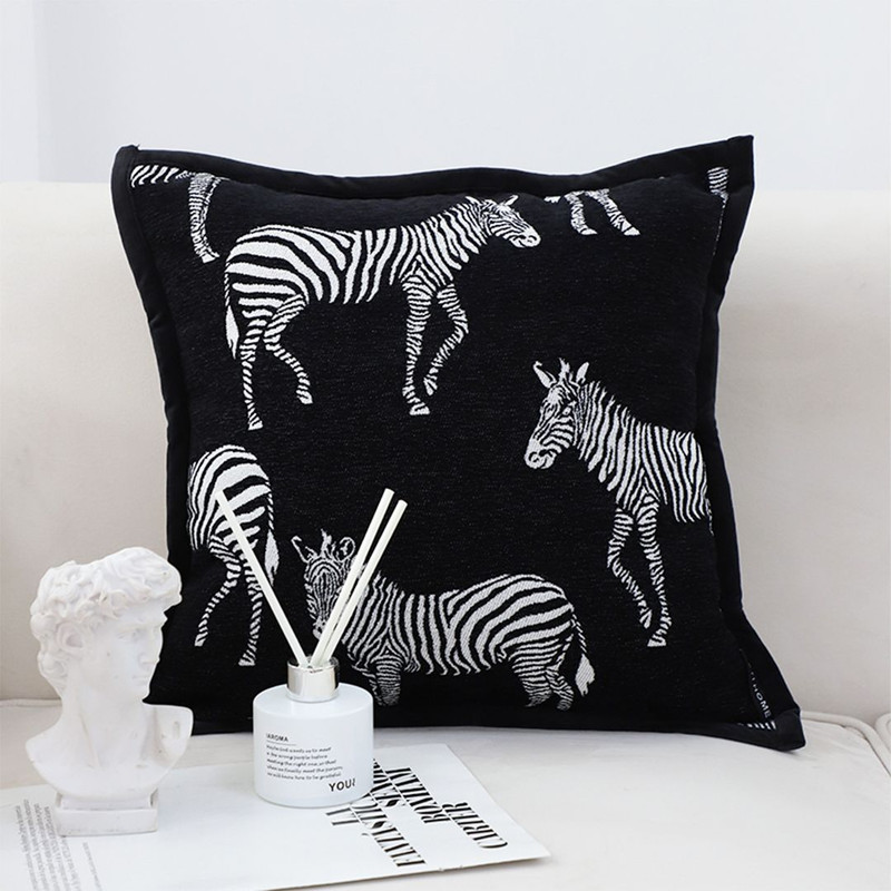 SOGA 2X 45cm Wildlife Zebra Scene Decorative Pillow Cover 0