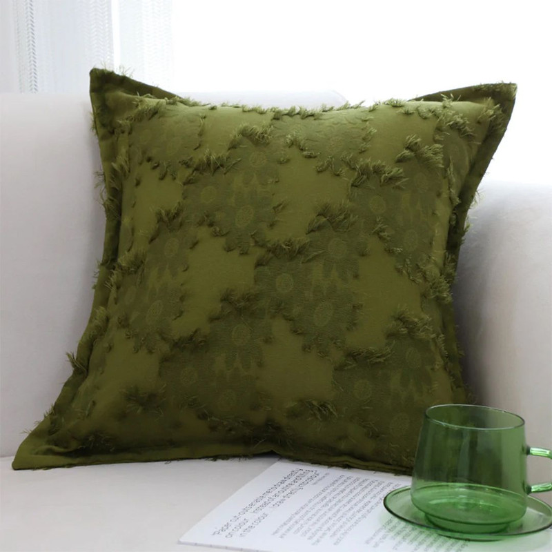 SOGA 2X 45cm Textured Olive Green Accent Pillow Cover 2