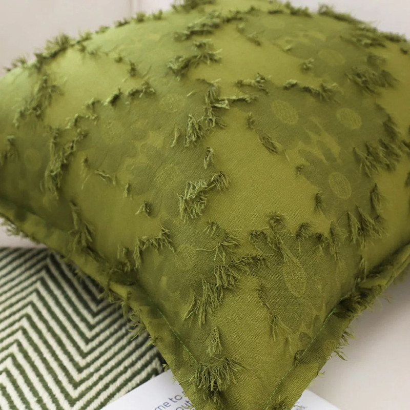 SOGA 2X 45cm Textured Olive Green Accent Pillow Cover 4