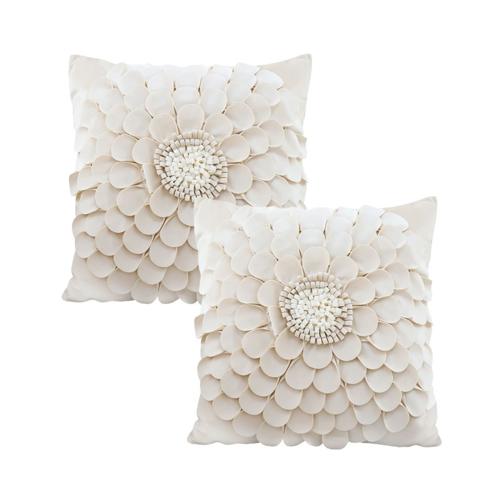 SOGA 2X 45cm Luxurious Textured Flower Pillowcase 1