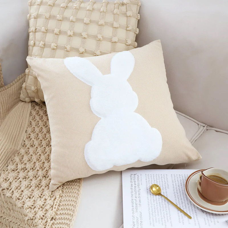 SOGA 2X 45cm White Bunny Pillowcase 2