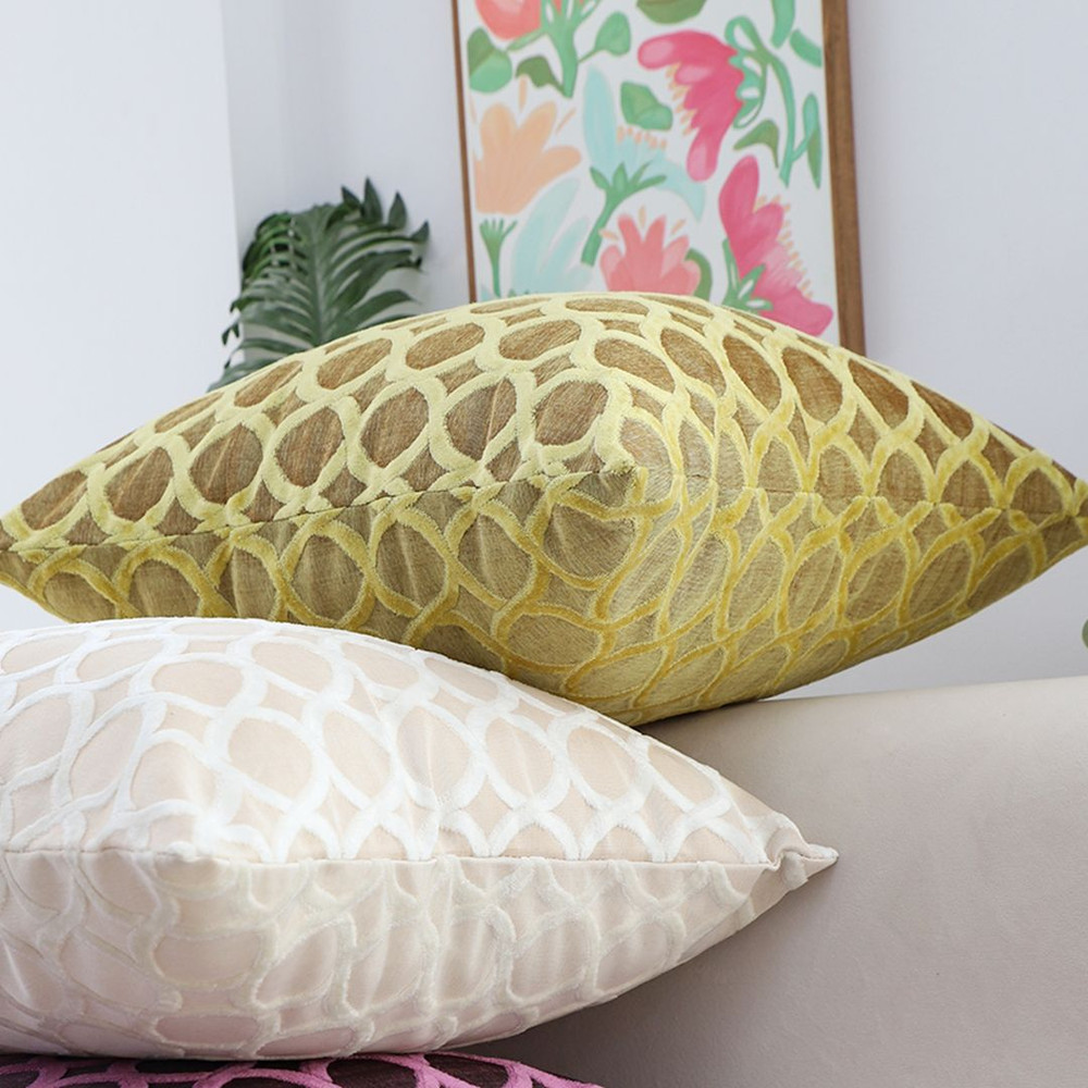 SOGA 2X 45cm Geometric Lattice Pillowcase Yellow 6