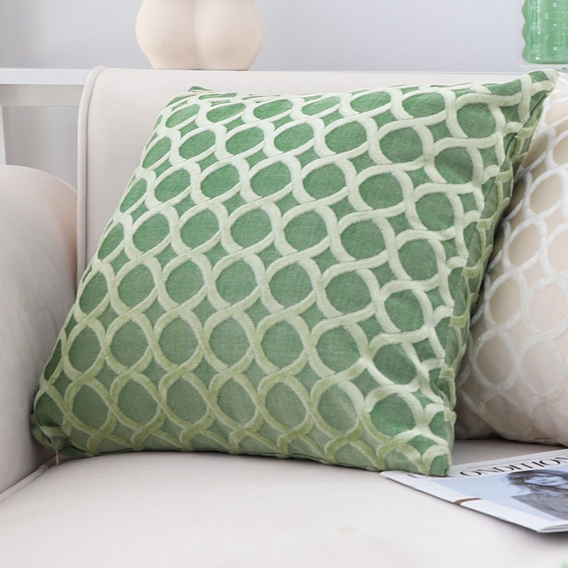 SOGA 2X 45cm Geometric Lattice Pillowcase Green 4