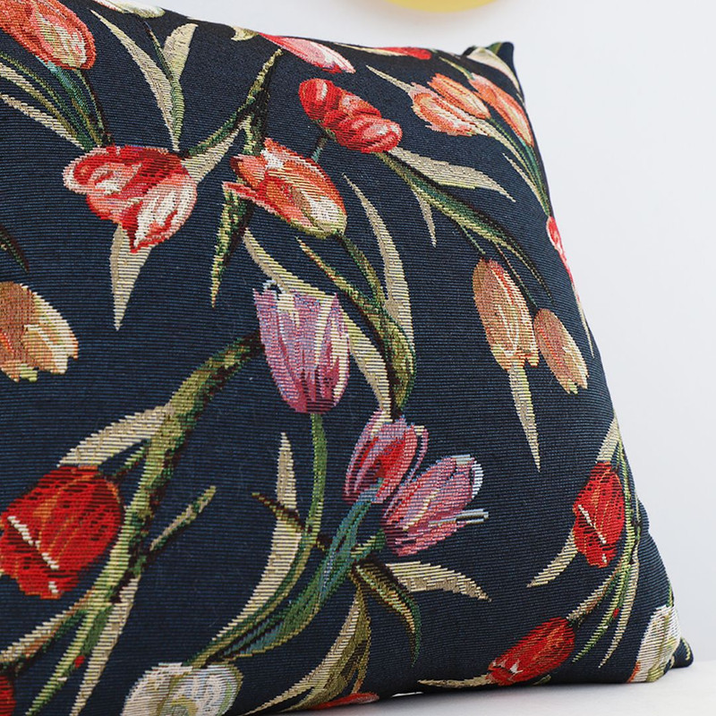 SOGA 2X 45cm Botanical Floral Pillowcase Dark 2