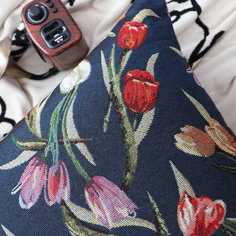 SOGA 2X 45cm Botanical Floral Pillowcase Dark 3